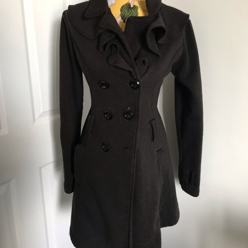 Miss London black pea coat